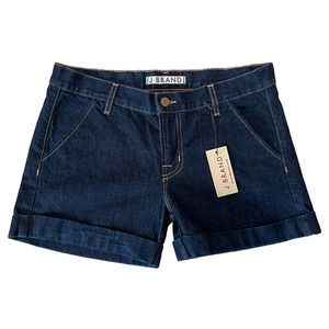 New J Brand Dark Wash Cuffed Cotton Jean Shorts 27